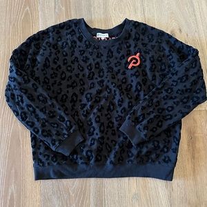 Peloton Black Cheetah Sweatshirt sz Small